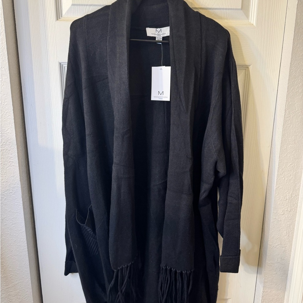Magaschoni Black Fringe Cardiganโ